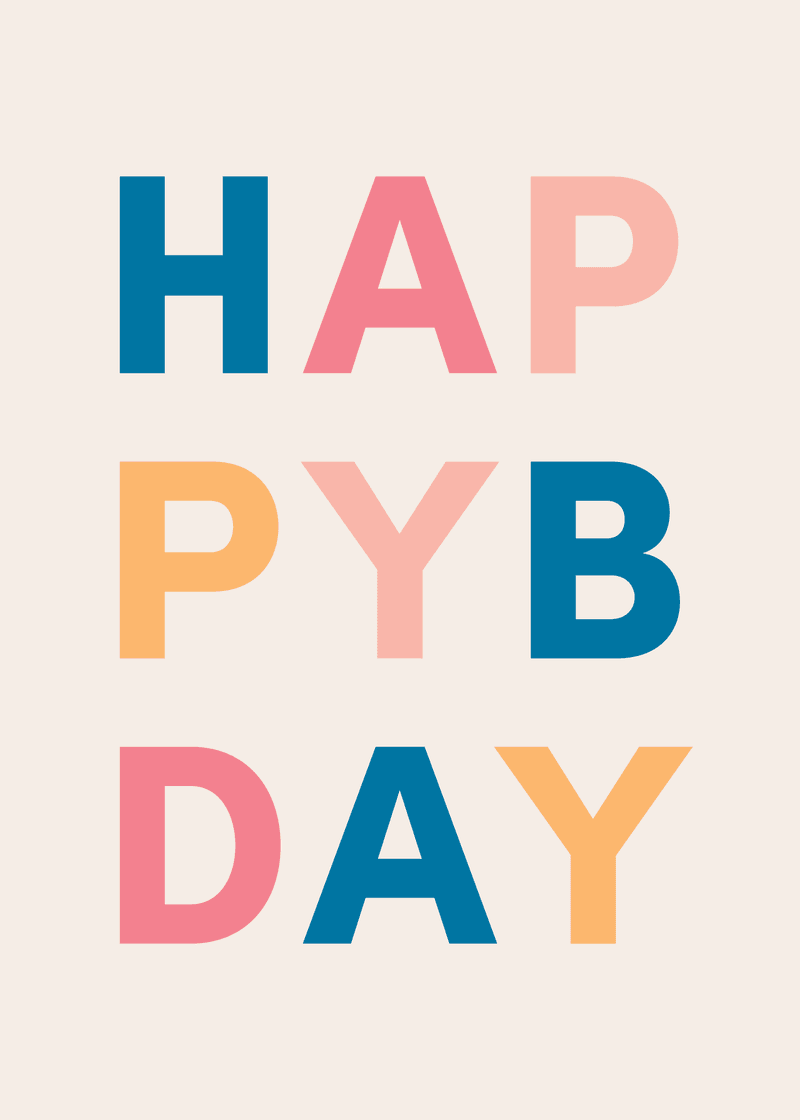 Happy Birthday Letters Greeting Card L6