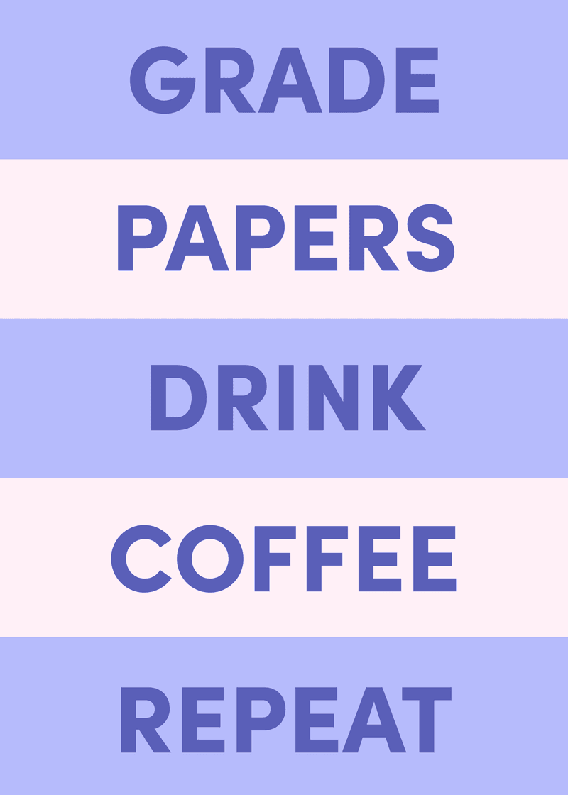 Grade Papers Greeting Card U8