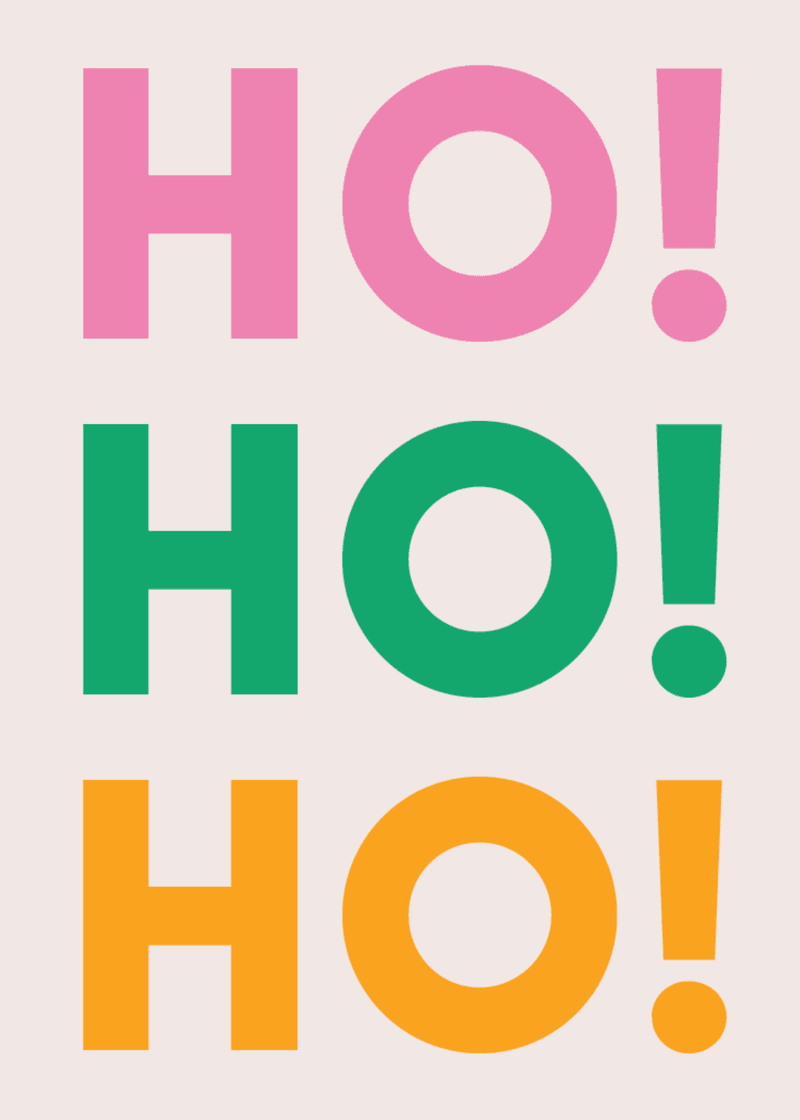 Ho Ho Ho Greeting Card X2