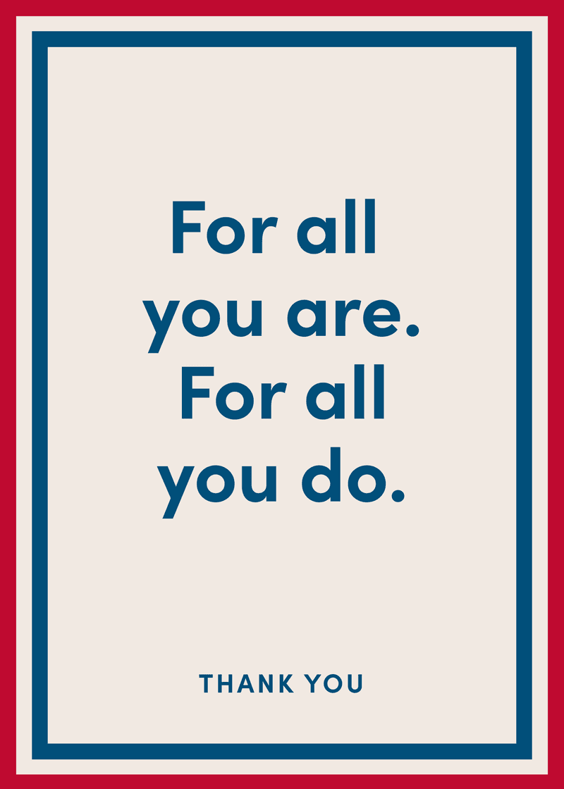 Thank You For All You Do Greeting Card W3