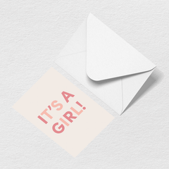 It's A Girl Greeting Card X6