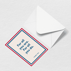 Thank You For All You Do Greeting Card W3