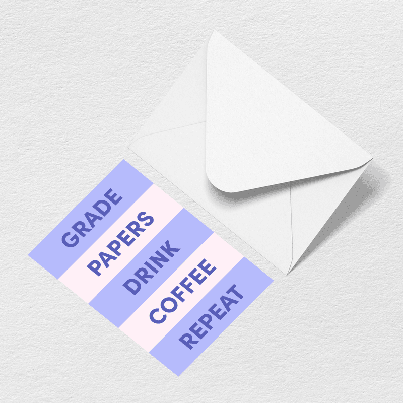 Grade Papers Greeting Card U8