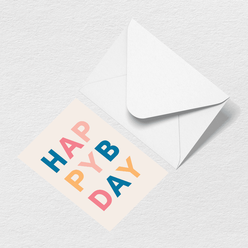 Happy Birthday Letters Greeting Card L6