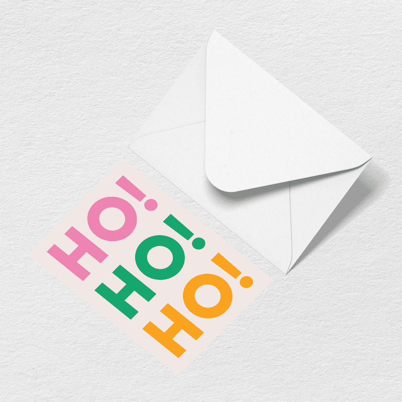 Ho Ho Ho Greeting Card X2