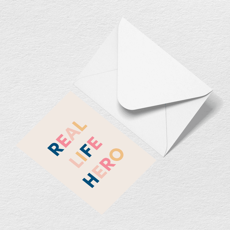 Real Life Hero Greeting Card R2