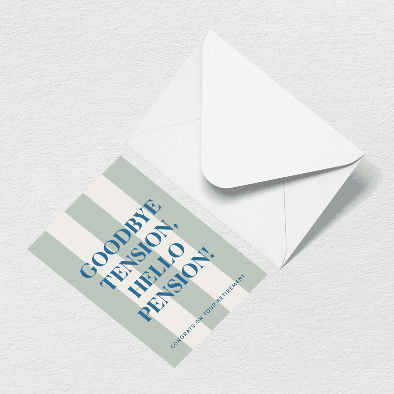 Hello Pension Greeting Card F5