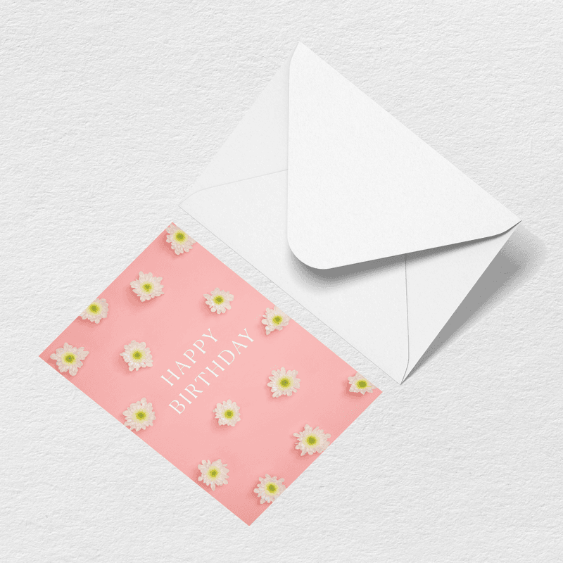 Happy Birthday Flowers Greeting Card E8